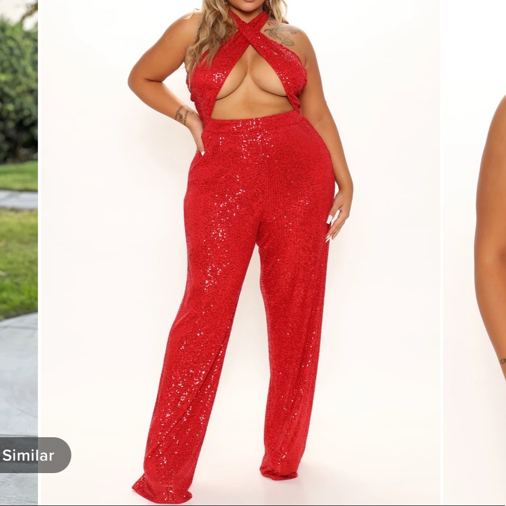 NEW Gorgeous sparkly red sequin jumpsuit! 1X